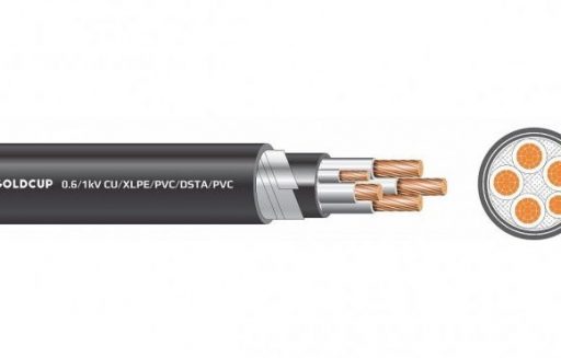 Cáp điện 5 lõi với lõi tiếp địa nhỏ hơn có giáp bảo vệ (cáp ngầm) 0.6/1kV - Cu/XLPE/PVC/DSTA/PVC